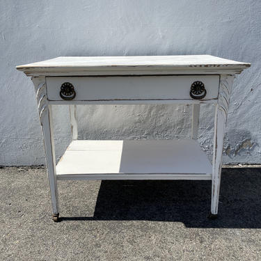 Antique Wood Desk Shabby Chic Traditional  Queen Anne Writing Regency White Vanity Shabby Chic Makeup Table Laptop Stand CUSTOM PAINT AVAIL 