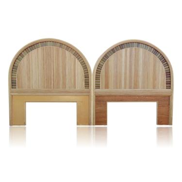 Pair of Split Bamboo and Pencil Reed Rattan Twin Headboards Crespi Style 