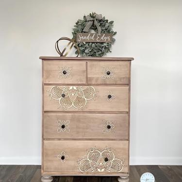 Boho Dresser, Mandala Dresser, Chest of Drawers, Tween Furniture, Decorative 