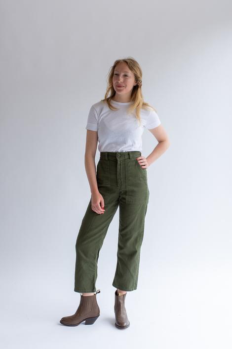 High waisted army green clearance pants