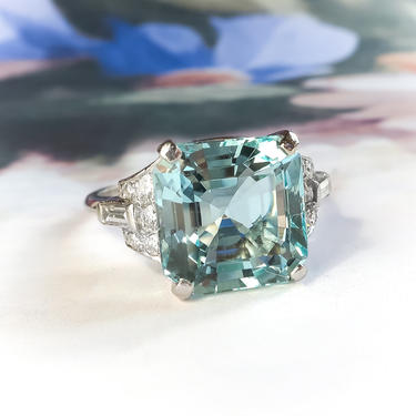 Aquamarine asscher deals cut ring