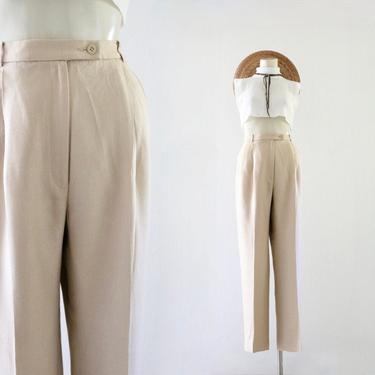 woven parchment trousers- 29.5 