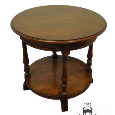 HENREDON FURNITURE Rustic Italian Tuscan Style 30&amp;quot; Round Accent End Table 6601-42 