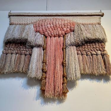 Vintage 1970s Large Boho Chic Macrame Wall Hanging Woven Wall Art 