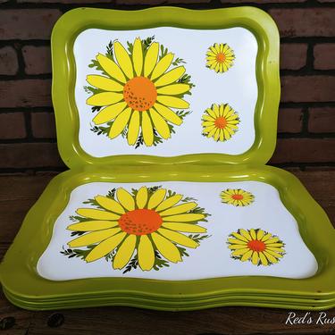 Vintage Sunflower Daisy Lap Tray 