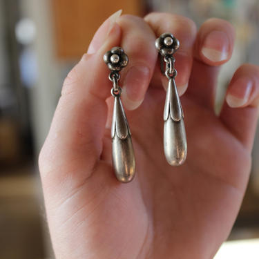 Dangle Sterling Silver Screw Back Vintage Earrings 