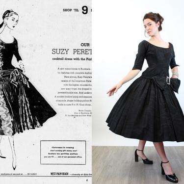 1950s 1954 documented SUZY PERETTE moire dress xs | new spring 