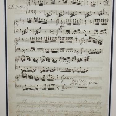 1830s Handwritten Sheet Music For Carnival Performer Juggler and Sword swallower J. H.Swindells