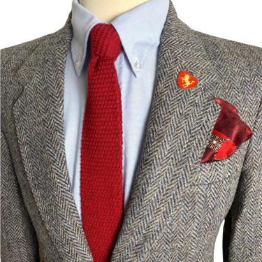 Vintage HARRIS TWEED Wool Blazer ~ 34 to 36 Short ~ Herringbone ~ jacket / sport coat ~ Preppy / Ivy League / Trad ~ 
