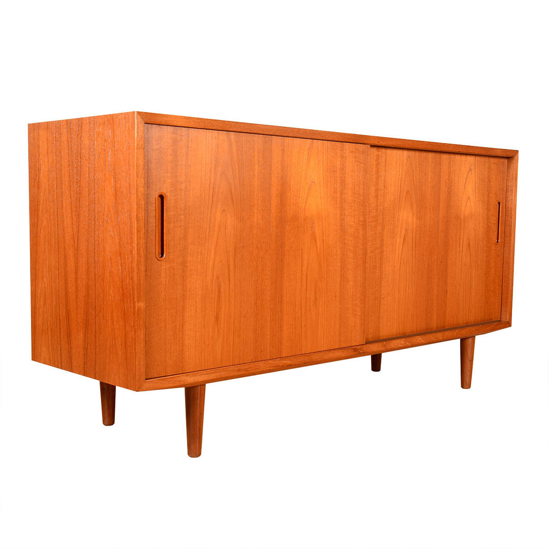 Danish Modern ApartmentSized Sideboard Media with Sliding