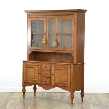 Ethan Allen American Provincial China Hutch Cabinet