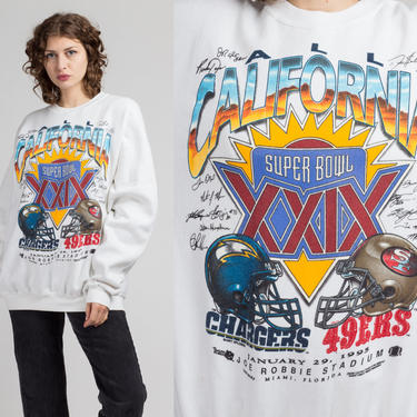 90s Super Bowl XXIX 49ers Chargers Football Sweatshirt Large - The