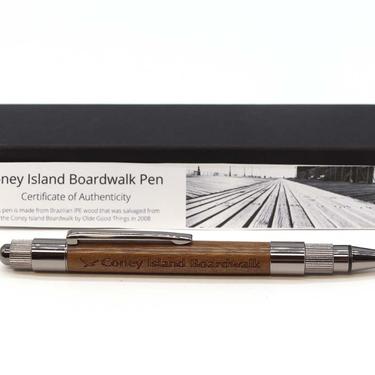 Coney Island Boardwalk Brazilian Ipe Wood Pen with Silver Finish