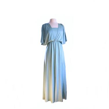 Vintage 70s powder blue maxi dress/ empire waist | Vintagiality - Boston,  MA | ATTIC