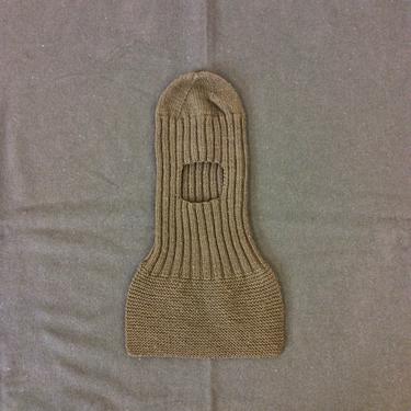 Vintage WWI WWII American Red Cross Knit Helmet Balaclava Ski Mask 