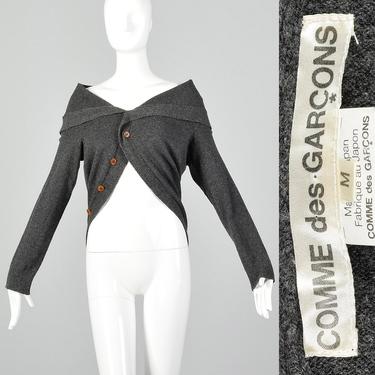 Comme des Garçons Gray Circle Wool Avant Garde Unique Cardigan 