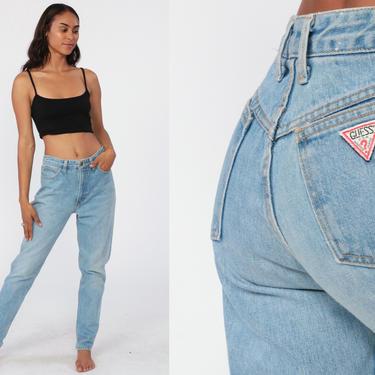 90s Guess Jeans Pleated Jeans Georges Marciano Mom High Waist 80s High  Waisted Denim Pants 1990s Vintage Faded Blue Tapered 10033 Small 26 -   Norway