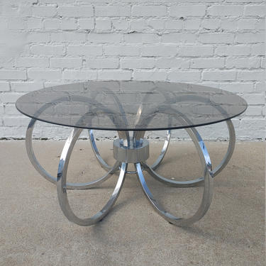 Mid Century Modern DIA Chrome and Glass Coffee Table 