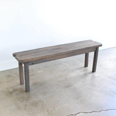 Gray Farmhouse Bench made from Reclaimed Wood 