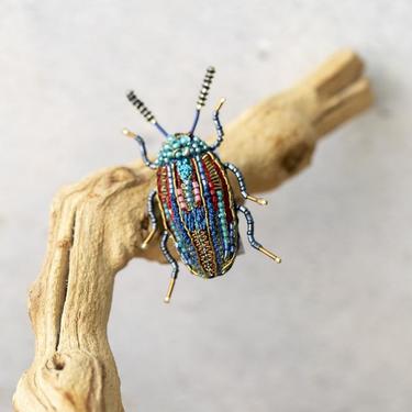 Embroidered Snowdon Beetle Pin