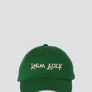 New York Embroidered Hat - Forest Green/White