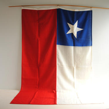 Vintage Flag of Chile, 5' x 3' Wool Chilean Flag 