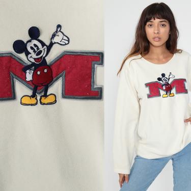 New Disneyland Classic Mickey popular Mouse Cream Crewneck Sweatshirt Large