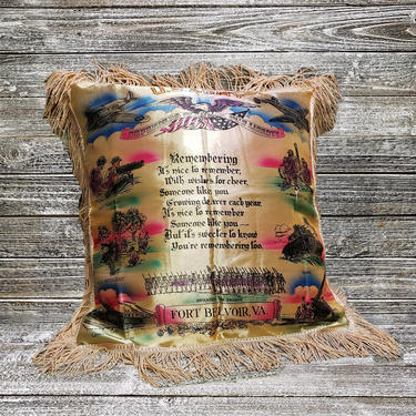 Vintage 8X8 Inch Lavender Sachet Pillow Embroidered with Mother