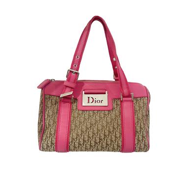 Christian Dior Pink Monogram Trotter Girly Chic Boston Bag 863136