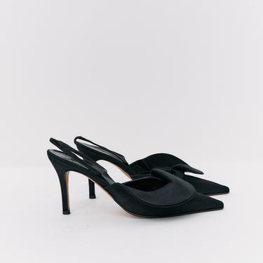 Kate Spade Black Sateen Slingback Pumps, Size 7.5