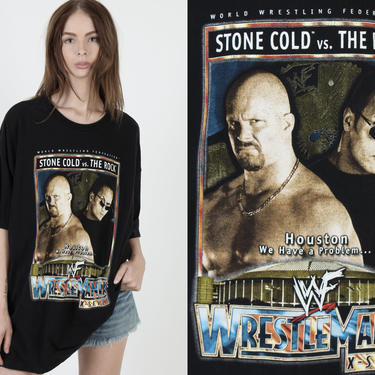 WWF Wrestlemania X-Seven T Shirt / Stone Cold Steve Austin / Dwayne The Rock Johnson / World Wrestling Federation 2001 T shirt XXL 