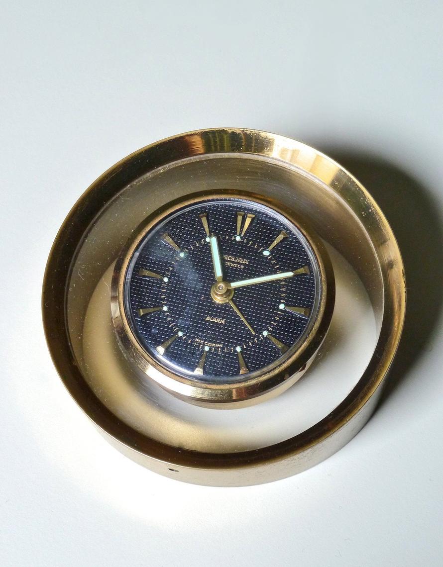 Vintage MCM Clock Made in West Germany with Brass and Fly Times