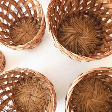 Set of Five Wicker Graduated Planter Baskets 