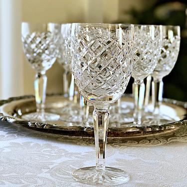 Vintage Waterford Crystal Wine Glasses Comeragh Irish Crystal Stemware Wedding Gift 