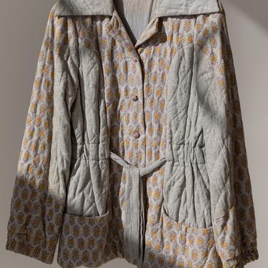 1970s Quilted Block Print Jacket