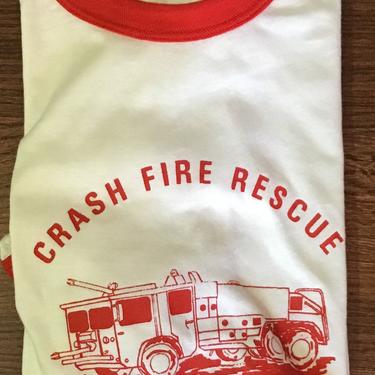 1970s Screen Stars Crash Fire Rescue Ringer Tee 