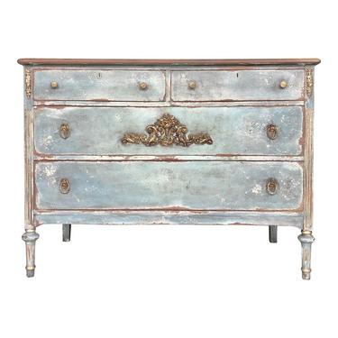 Rustic French Style 1940’s Four Drawer Commode 