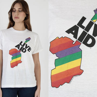 Live Aid Retro 1985 Concert T-Shirt - Men's & Women's Vintage