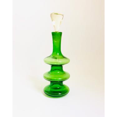 Mid Century Green Glass Decanter by Bischoff 