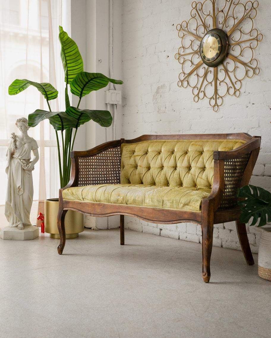 Vintage Cane Loveseat Sunbeam Vintage Highland Park Los Angeles, CA
