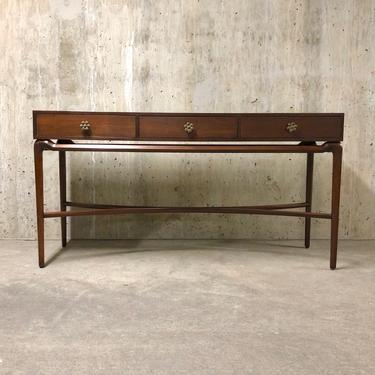 Maurice Bailey Buffet Entry Table Sideboard for Monteverdi-Young of Beverly Hills. Tusk and Brass Hardware. Restored Walnut. 