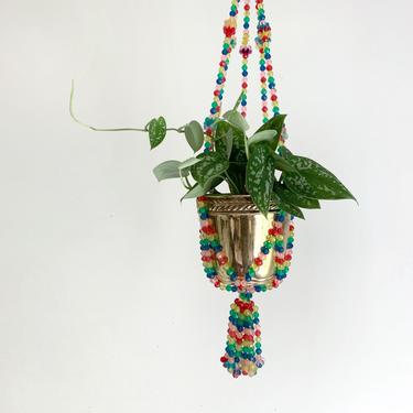 Vintage Beaded Plant Hanger, Colorful Beaded Macrame Hanging | Pebble Creek  Goods - St Paul, MN | ATTIC