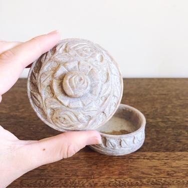 Vintage Carved Soapstone Box 