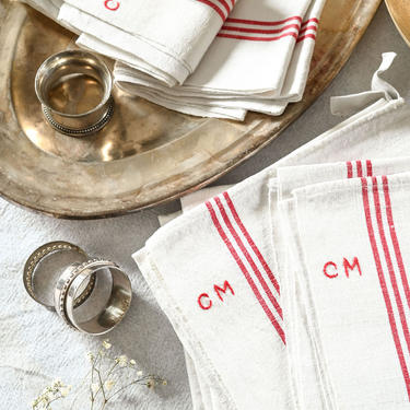 vintage french monogrammed kitch towels