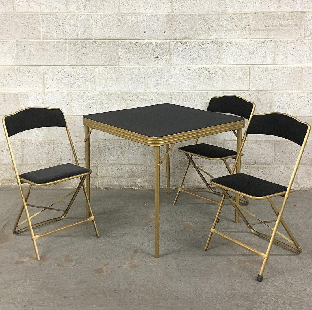 LOCAL PICKUP ONLY ———— Vintage Folding Table + Chairs Retrospect