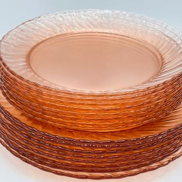 Vintage 4 Pc Luncheon Set Pink Rosaline Arcoroc France Glass 4 Luncheon 9 Joanntiques San Diego Ca