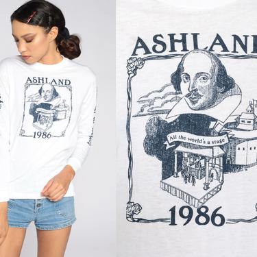Shakespeare Shirt Ashland Oregon Shakespeare Festival 1986 Retro TShirt Literary Graphic Vintage T Shirt 80s Tee Tshirt Small S 