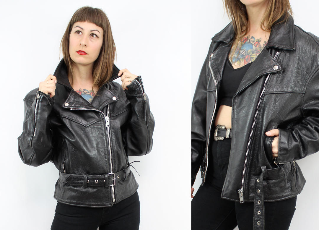 80s womens leather outlet jackets