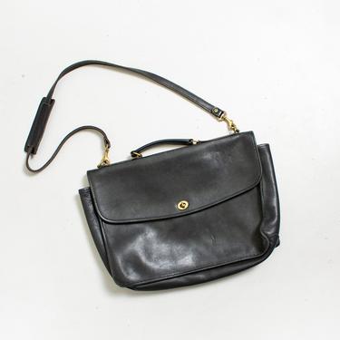 Vintage Coach Beekman Briefcase Retro 1990s Black Leather +