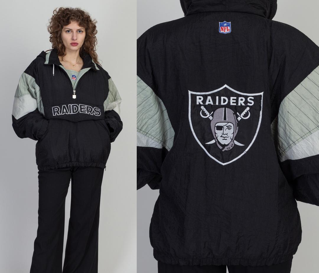 90s Raiders NFL Pullover Jacket - Men's Medium, Women's XL, Flying Apple  Vintage